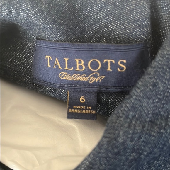 Talbots Women's Dark Denim Button Down Shirt - Picture 2 of 10